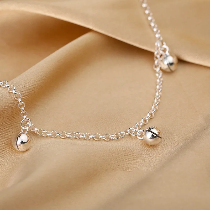 Новый модный браслет серебряного цвета с подвеской в виде колокольчика ножные