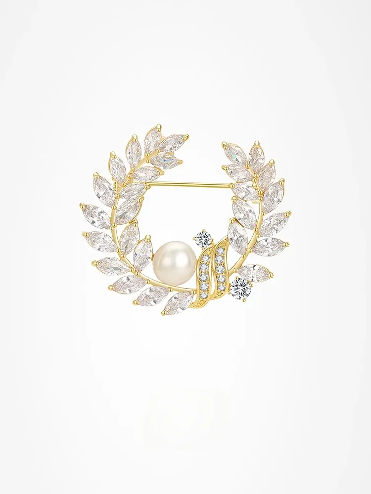 

Pearl Brooch High-End Women's Exquisite Corsage Anti-Exposure Businese Suit Accessories Gift