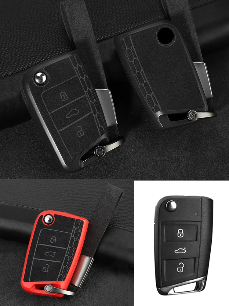 

Car Key Case Cover For Volkswagen VW Golf 7 mk7 Tiguan MK2 Polo Seat Ateca Ibiza Leon 5F FR MK3 Skoda Octavia 3 A7 Accessories