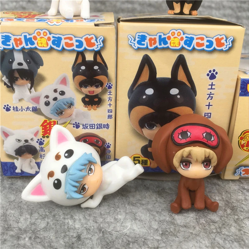 Gintama Animal Clothing Figure Gasha Okita Sougo Sakata Gintoki Pvc Toy Model Hand Made Kawaii Anime Dolls Toys Gifts for Kids images - 6