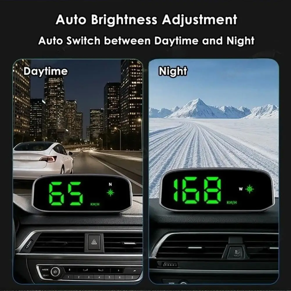 Фото Проекционный дисплей GPS HUD, универсальный автомобильный спидометр (KMH/MP/H), USB-кабель, Plug & Play, GPS и Beidou, система двойной спутниковой навигации №2