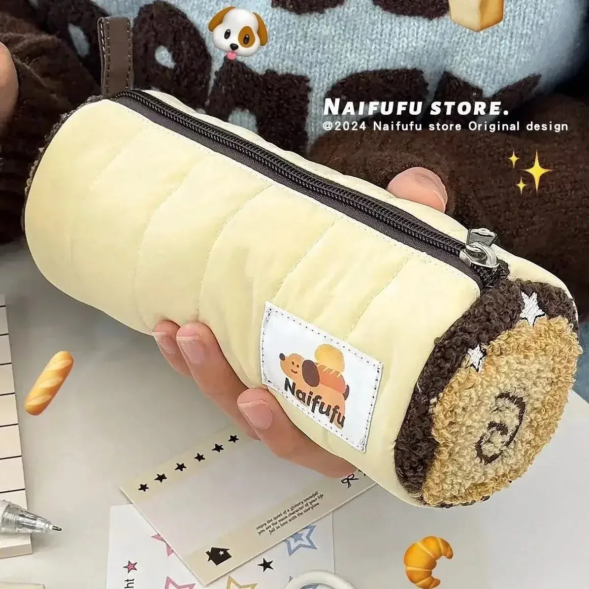 

Розовая тканевая сумка для ручек