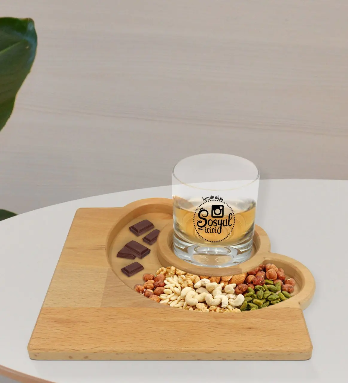 

Персонализированная стеклянная чашка для виски и натуральная Массив дерева, полумесячная Презентация, табуретка, кондитерский Подарочный ...