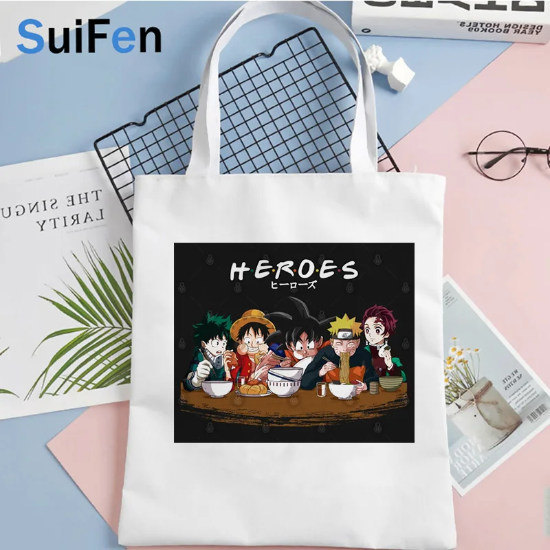 

my hero academia shopping bag shopping shopper bolso bolsa canvas jute bag bag sacola jute string bolsa compra grab