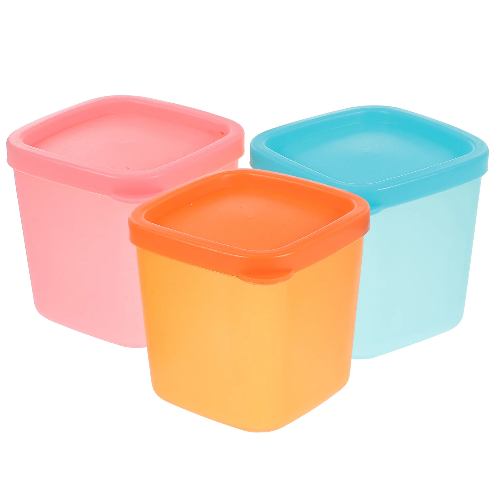 

3pcs Reusable Ice Cream Containers Homemade Ice Cream Box Stackable Storage Containers
