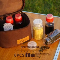 cls mini seasoning bottle set outdoor camping bbq seasoning jar kitchen portable storage seasoning box 6 piece combination