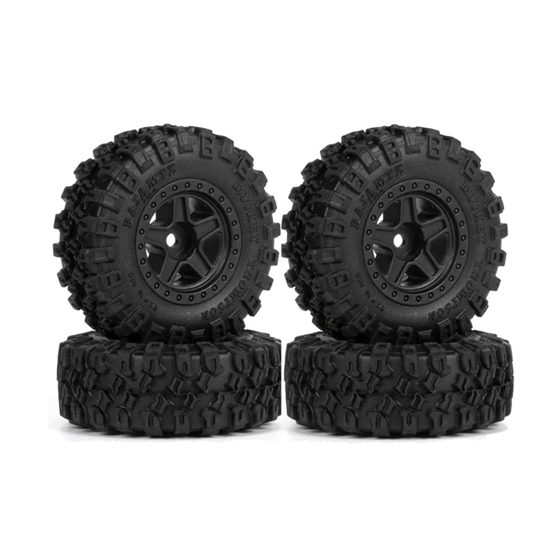 

1.0Inch Beadlock Wheel Rims Tires Set For 1/24 RC Crawler Axial SCX24 Deadbolt Gladiator Kit ,Black