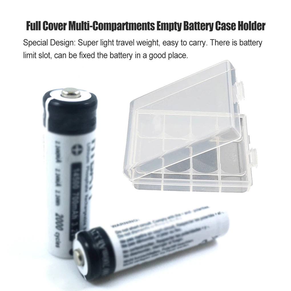 

Semi-translucent Hard Plastic AA AAA Case Cover Holder AA / AAA Battery Storage Box Container For 4x 9V Insulation Safety Tools