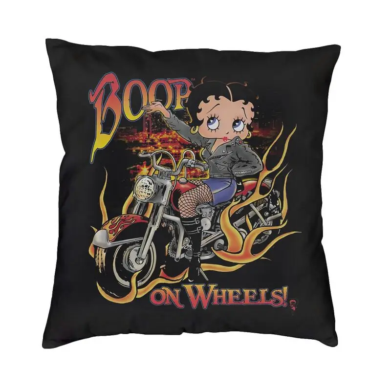 

Boop Bettys On Wheels Cushion Covers Animated Cartoon Soft Velvet Cute Pillows Case for Car Sofa
