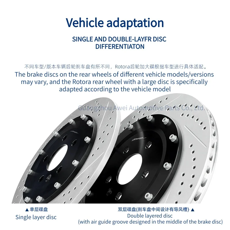 Фото Для Honda Civic, Accord, CRIDER, Odyssey: задние усиленные тормозные диски Rotora SL6, 325, 330, 345, 355, 370, 380 мм №4