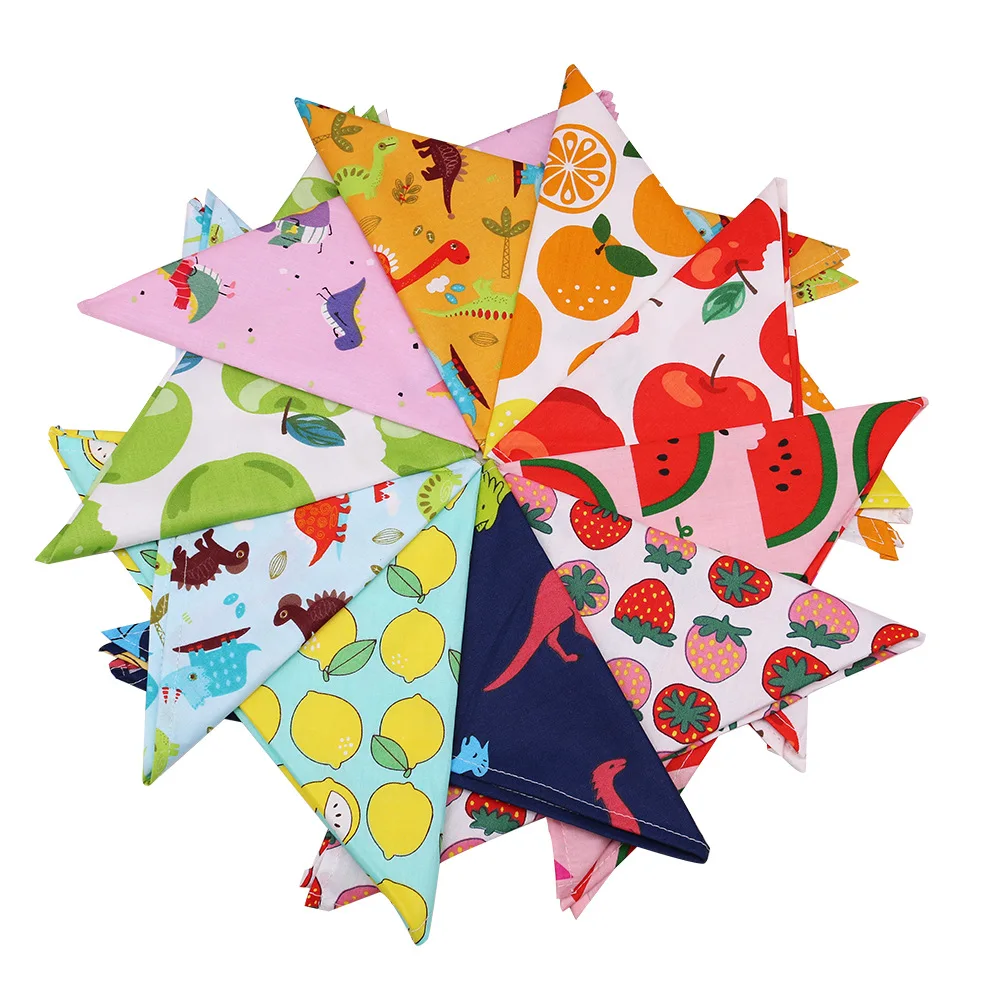 

Pet Dog Bandana Small Large Dog Bibs Scarf Washable Cozy Cotton Fruit Animal Printing Puppy Kerchief Bow Tie Pet Grooming 5pcs