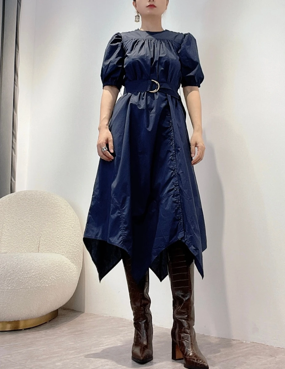 

Top Quality Hot Sale Women Daily Office Dresses 2023 Latest Deep Blue Causal Clothing for Fashion Lady