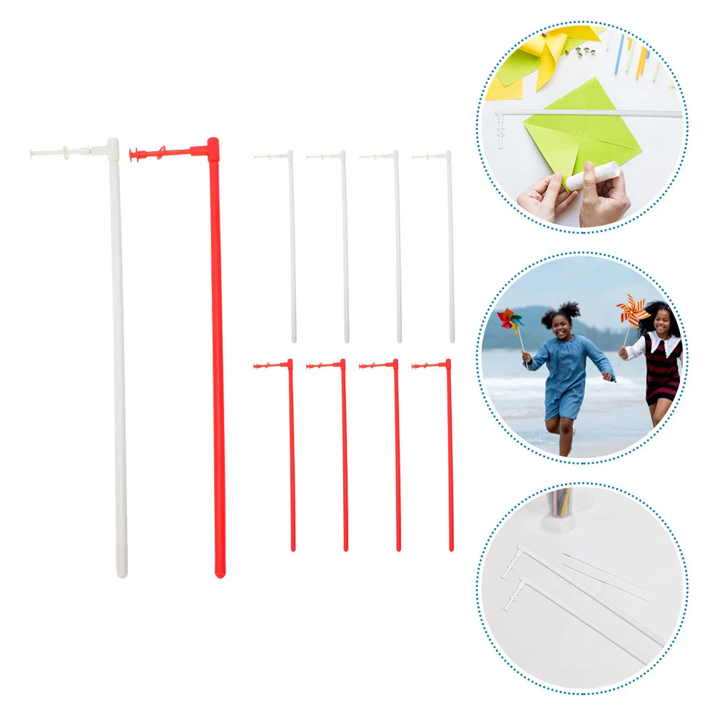 

10 Sets Replacement Rod Windmills Garden Sturdy Pinwheel Rods DIY Poles Plastic Bars Parts Practical Making Sticks