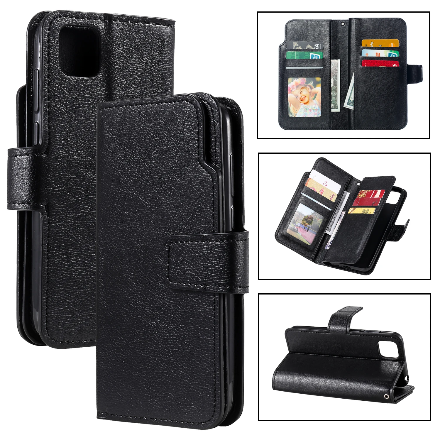 Leather Case For Samsung Galaxy J2 J3 J4 J5 J6 J7 J8 3 A5 A6 A7 A8 2016 2017 Plus Pro 2018 Wallet Flip Card Slot Cover Phone Bag images - 6