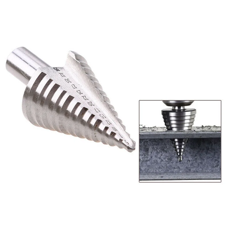 

5-35mm Titanium High Speed Steel Step Drill Bit Cutter 13 Steps Size Cone Drills For Cutting Holes Power Tools