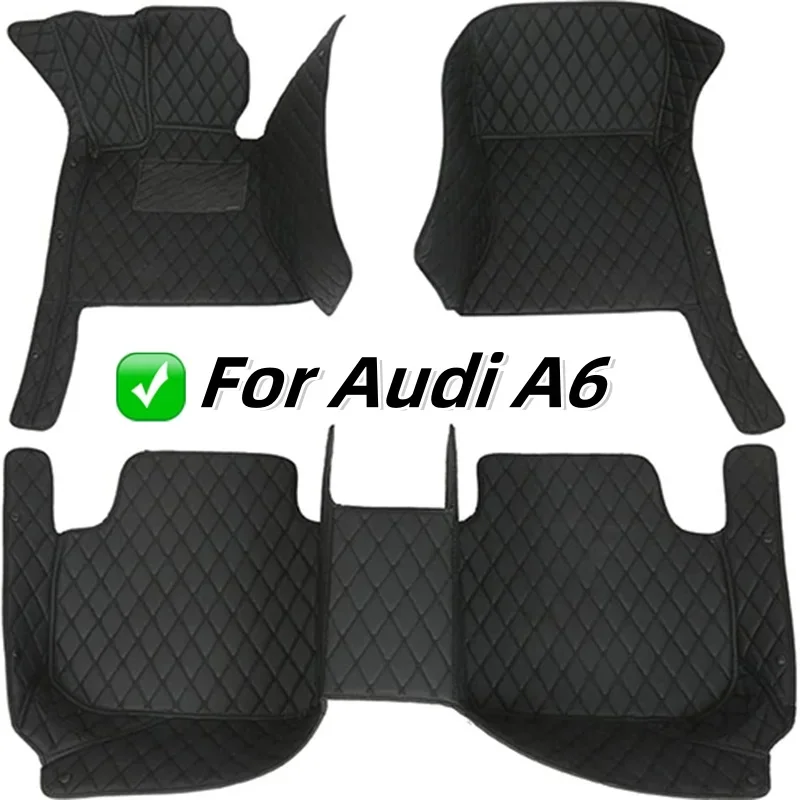 Коврики в полоску из кожи наппа 5D под заказ автомобильные коврики для Audi A6 Avant 4G5 4GD