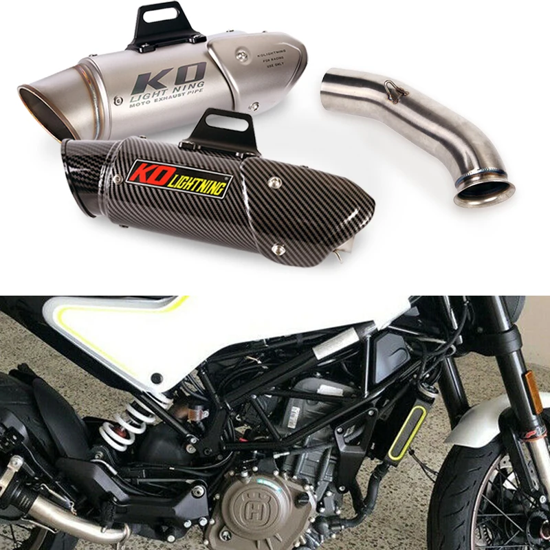 

Escape 51mm Motorcycle Exhaust System Muffler Tail Pipe Baffler Slip On Middle Tube Modifiecd For 125 250 390 RC390 2017-2020