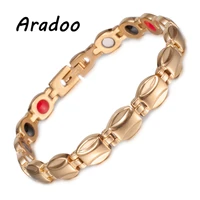 aradoo titanium steel magnetic energy healthy ladies bracelet light luxury negative ion germanium bracelet