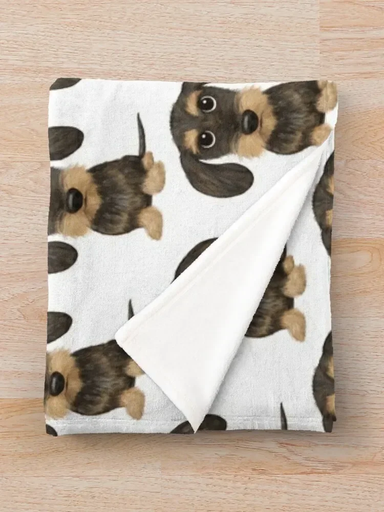 Одеяло плюшевое с длинными волосами милая такса дикий кабан и