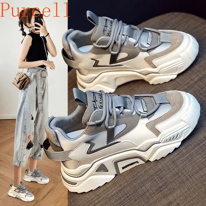 Women's heightened casual shoes sneakers 2023 new spring and autumn ladies running shoes