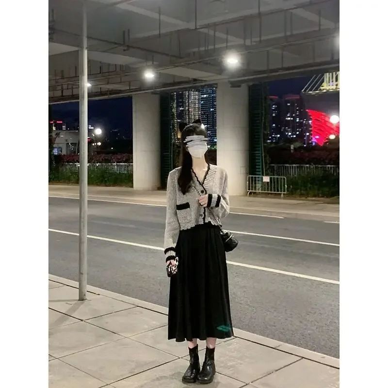 Элегантный твидовый женский костюм осенняя юбка в светском стиле комплект из