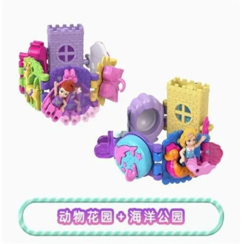 

Mattel Pollypocket Mini Polly Fun Bracelet Girl's Family Play Cartoon Anime Detachable Toy