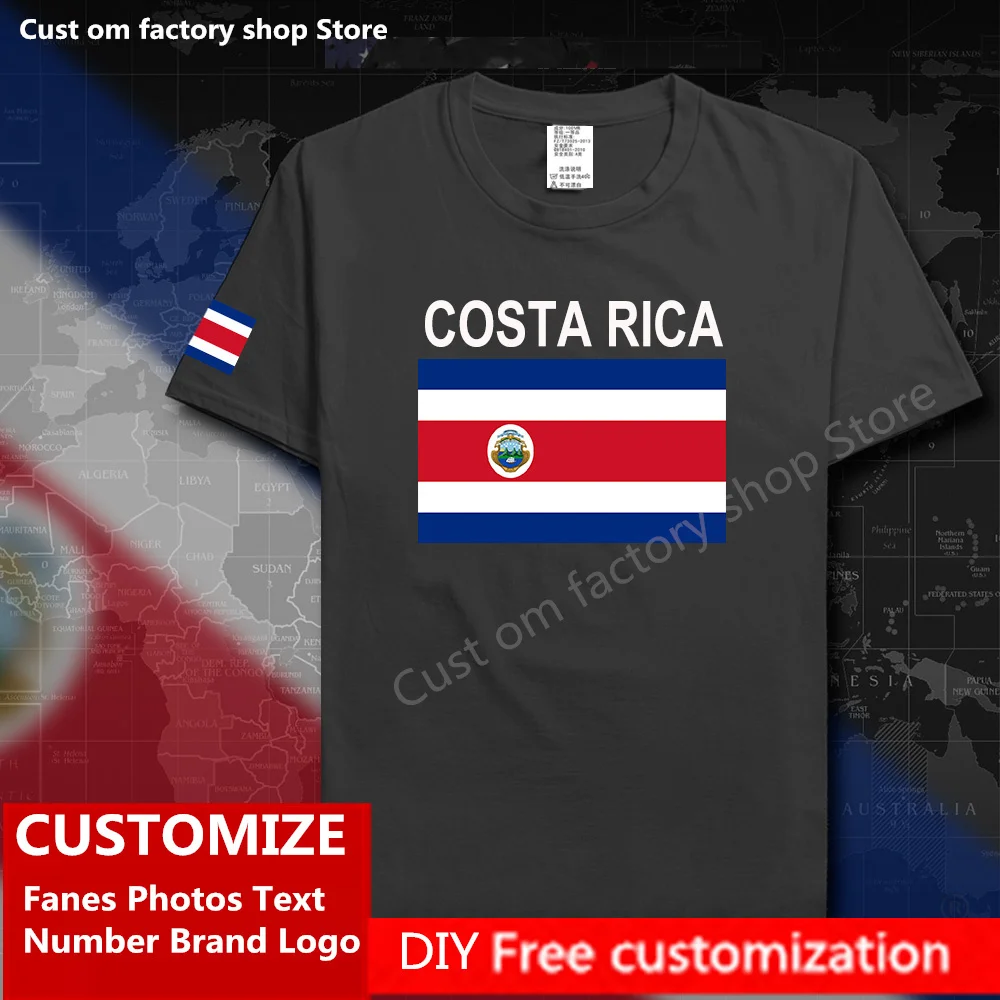 

Costa Rica Cotton T shirt Custom Jersey Fans DIY Name Number Brand LOGO Hip Hop Loose Casual T-shirt CRI Costa Rican Tico