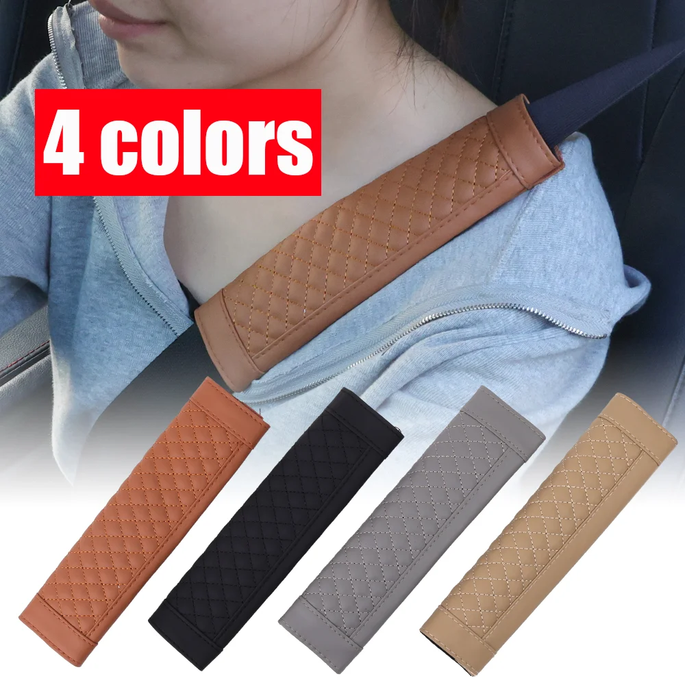 

Genuine Leather Car Seatbelt Cover Wear-resistant and Non-slip Seatbelt Shoulder Pad Cover Auto Accessories Interior