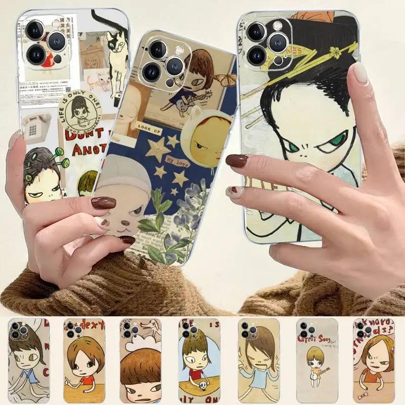 

Cartoon Yoshitomo Nara Phone Case For iPhone 8 7 6 6S Plus X SE 2020 XR XS 14 11 12 13 Mini Pro Max Mobile Case