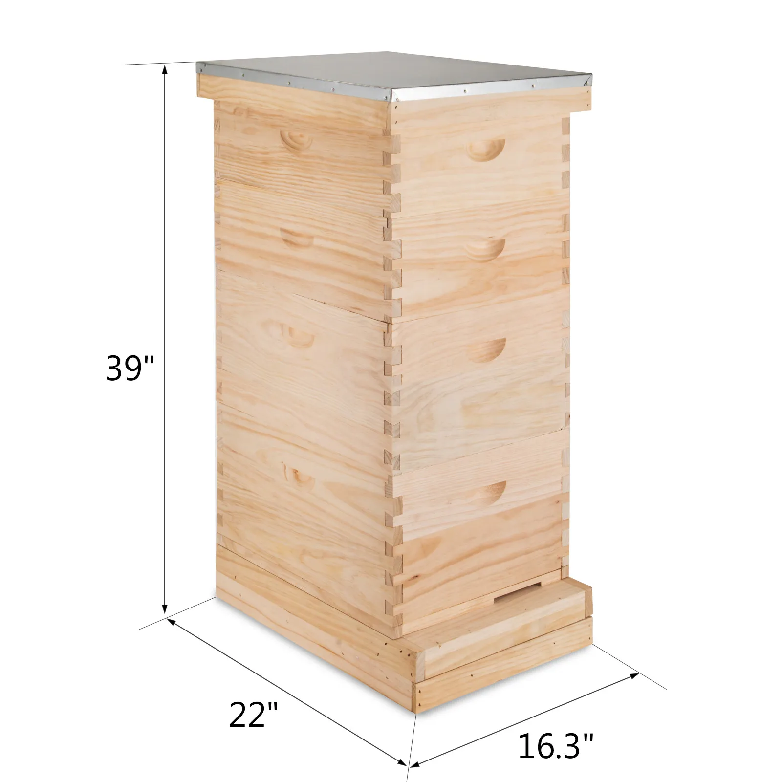 

VEVOR Langstroth Bee Hive 4 Layer Langstroth Box 20 Frame Beehive Frames 2 Brood Box 2 Super Box Langstroth Beehive Kit