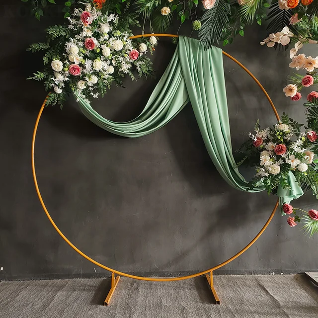 Wedding Round Backdrop Stand Balloon Arch Support Kit Outdoor Wedding Decor Birthday Party Decor Props Artificial Flower Decor 1