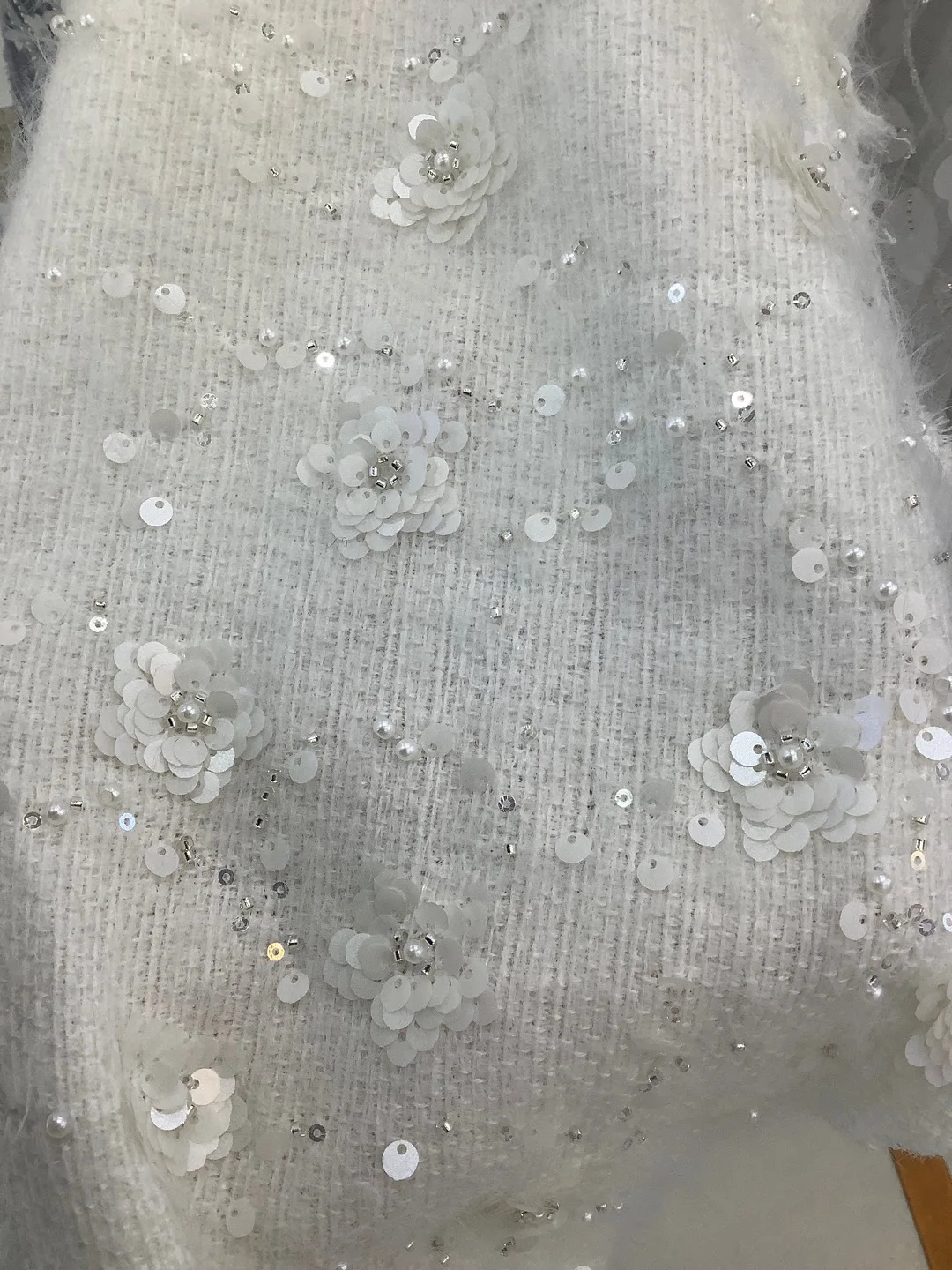 Новая французская Высококачественная кружевная вышитая блестками модная Белая