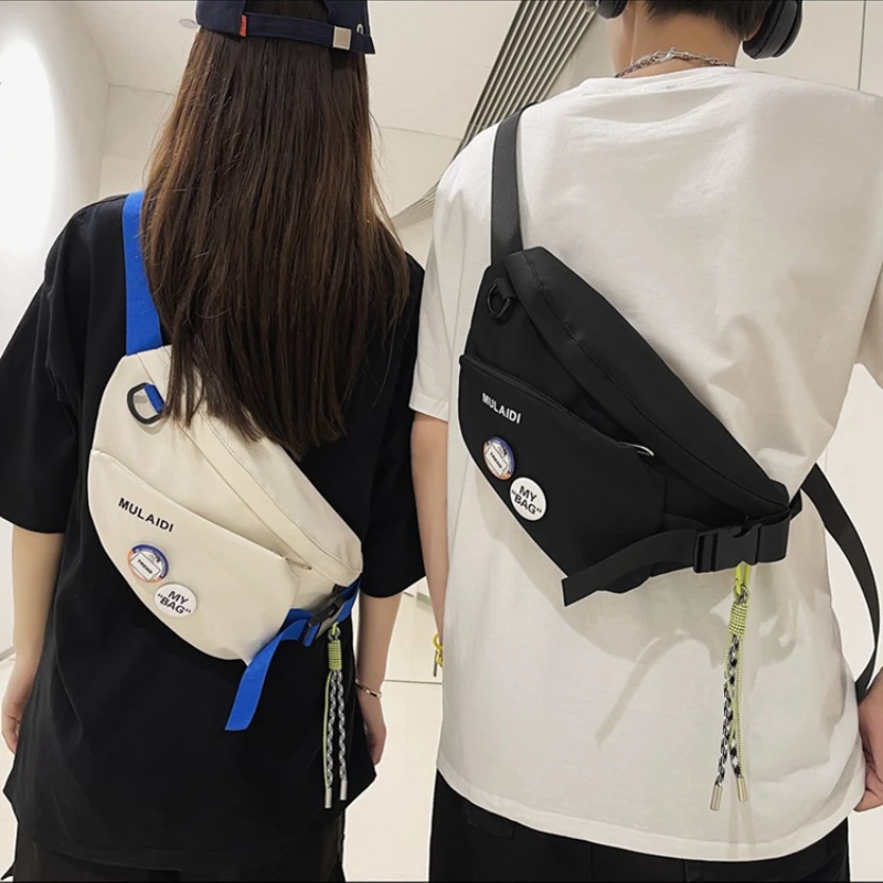 

Women's Chest Bags Large Canvas Shoulder Crossbody Bag for Phone 2022 Korean Men Cloth Fashion Student Sports Handbags Travel