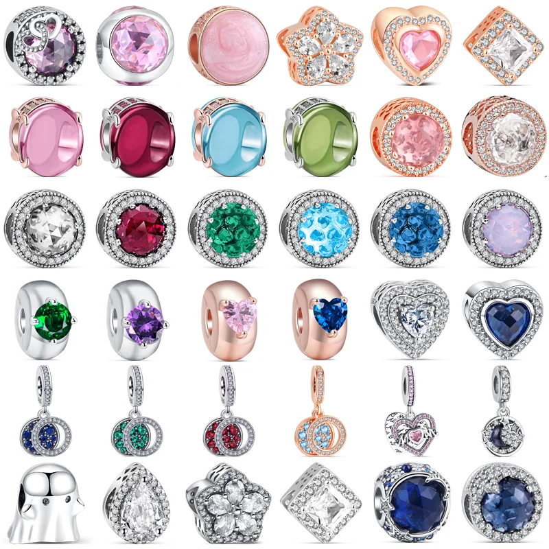 

2022 New 925 Sterling Silver Love Blue White Pink Zircon Infinite Charm Beads Fit Original Pandora Bracelets Women Jewelry Gifts
