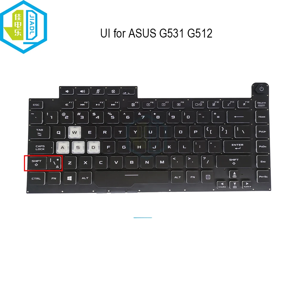 New UI RGB backlit keyboard for ASUS ROG Strix G531 G531G G531GT G15 G512 G512L LV English keyboards colorful backlight 4613CS00