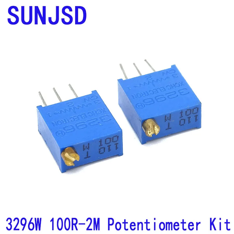 

10PCS 3296 Trimmer Variable Potentiometer Resistance 100R 1K 10K 100K 1MK 200R 2K 20K 200K 2MK 50R 500R 5K 50K 500KΩ Ohm Trimpot