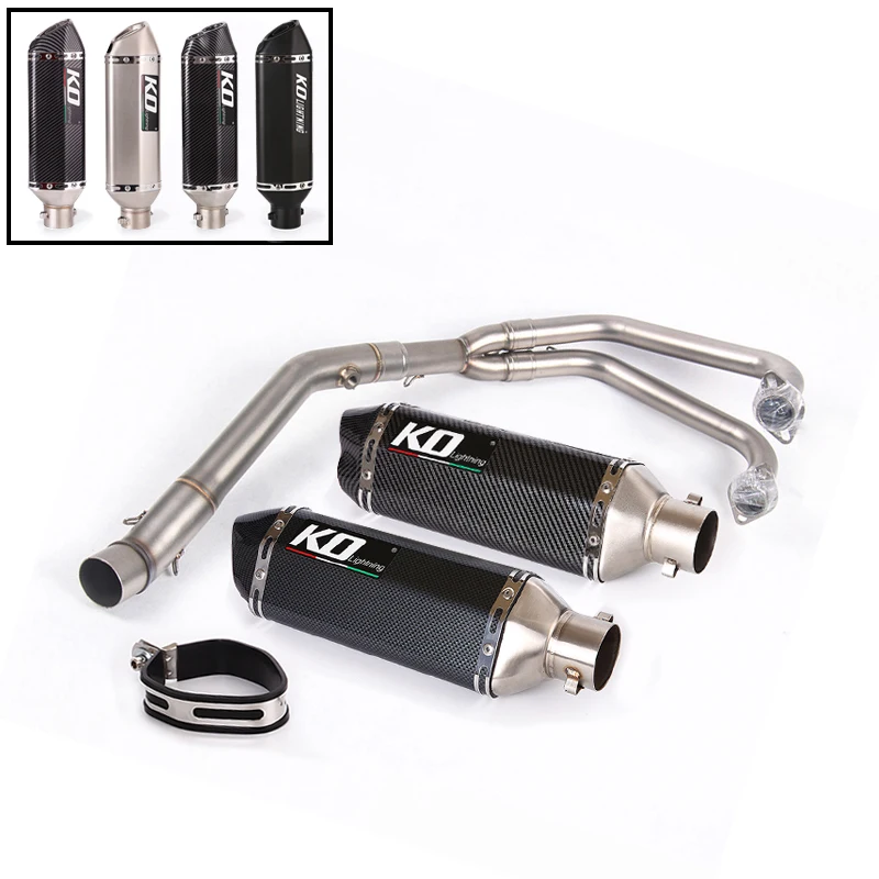 Enlarge 50.8MM For YAMAHA R25 R3 Sliding Exhaust System Muffler Baffle Pipe Removable DB Killer Escape Front Link Section Any Year