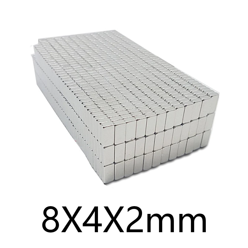 

20/50/100/200/500PCS 8X4X2 Quadrate Strong Powerful Magnets N35 Permanent Neodymium Magnet 8x4x2mm Small Block Magnet 8*4*2 mm