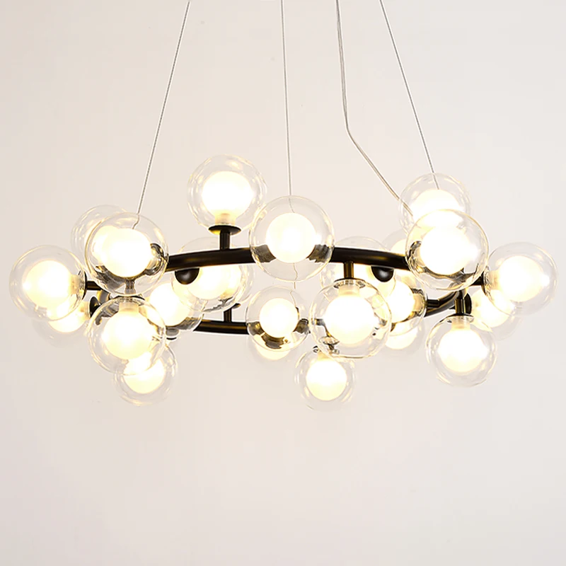 Pаспродажа Светодиодные люстры со стеклянными шариками в скандинавском стиле, G4