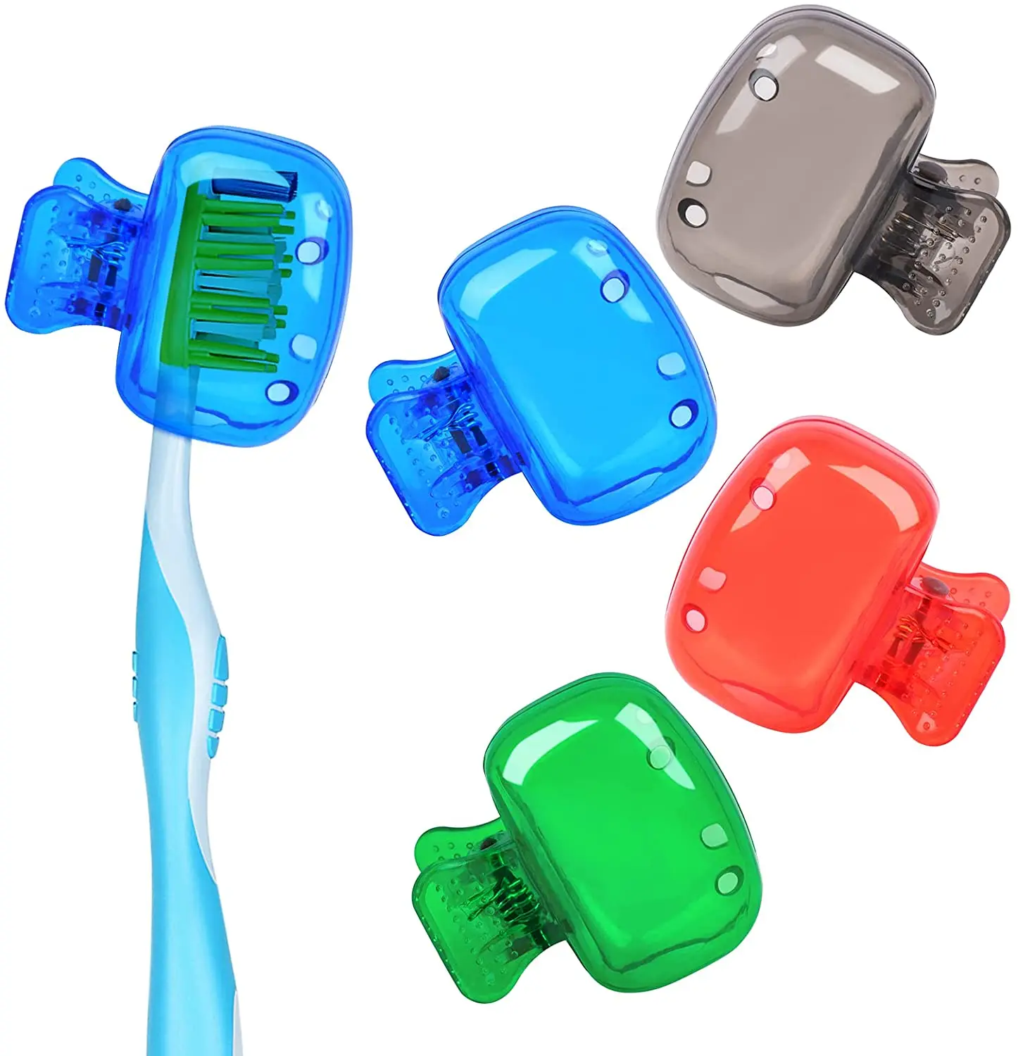 Cubiertas de cabeza de cepillo de dientes de viaje, tapa protectora de cepillo de dientes, estuche de cápsula, Clip de plástico portátil para el hogar, viaje, Camping, 4 Uds., nuevo