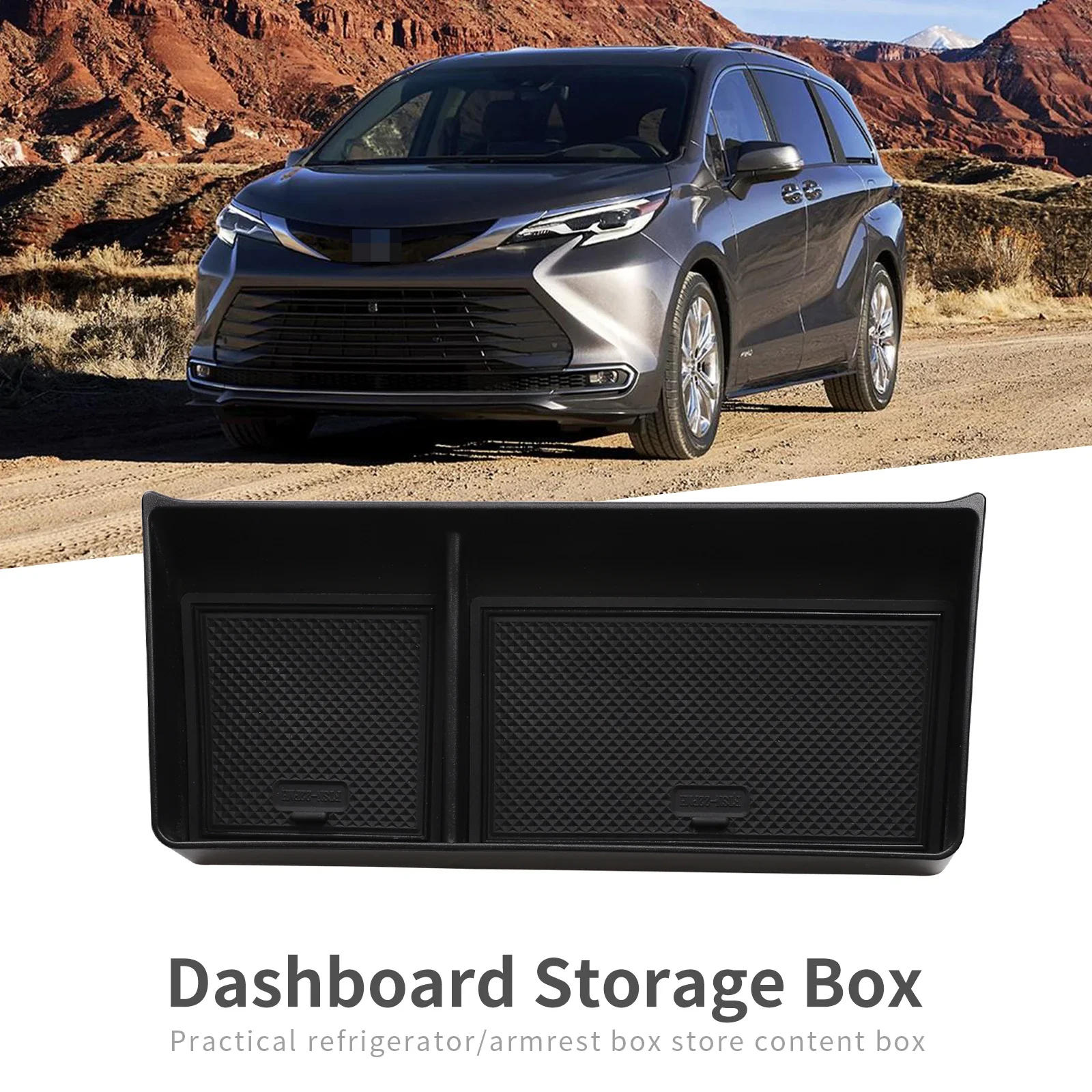 

ZUNDUO Dashboard Tray for Toyota Sienna 2021-2023 Center Console Hidden Storage Box Behind Display Screen Organizer Accessories