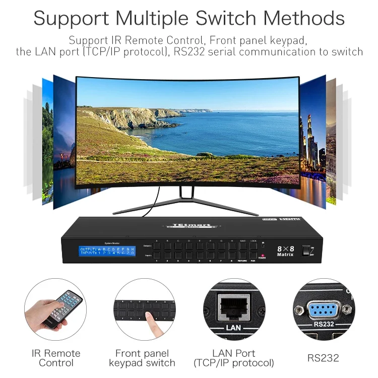 Фото Монтаж в стойку 4K 8x8 HDMI матричный переключатель HDMI видео аудио матрица №4