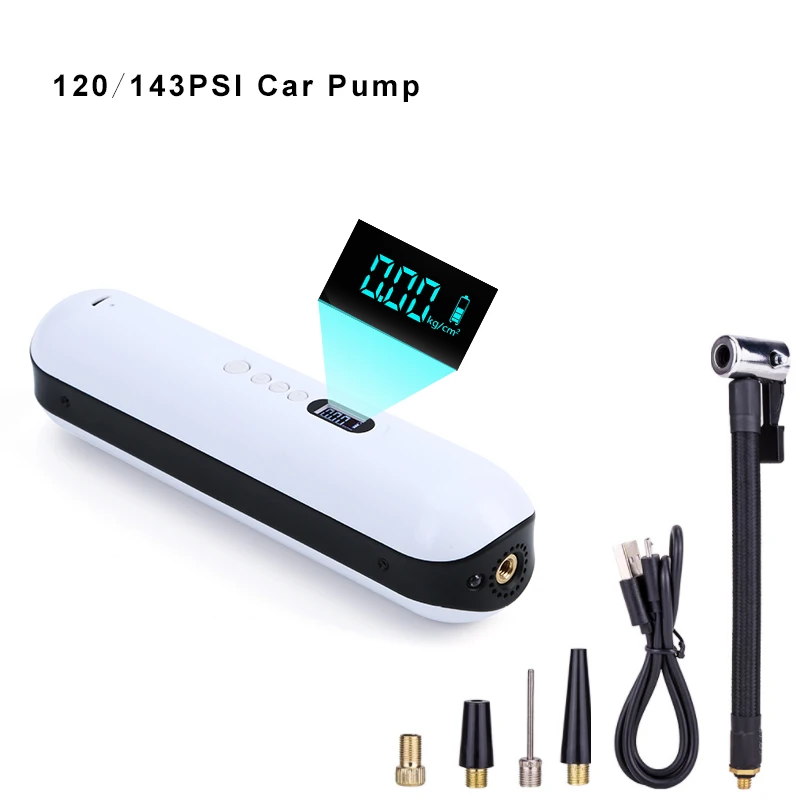 143PSI Car Pump Portable Tire Air Injector Mini Electric Pump Wireless Tire Inflator for Cars Motorcycles Bicycle Bike Inflation