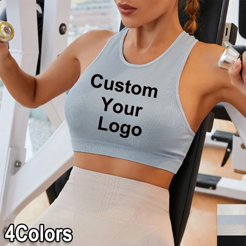 Женская майка с круглым вырезом и логотипом на заказ топ в рубчик женские летние