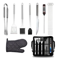 barbecue tools 11 piece set with thermometer thermal insulation gloves bbq barbecue utensils combination bag