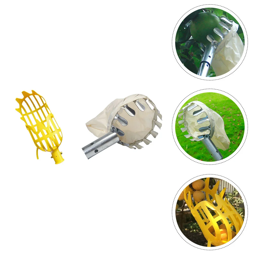 

Fruit Tool Picker Picking Basket Tree Head Harvester Grabber Pole Pick Catching Orange Orchard Equipment Apple Catcher Blueberry