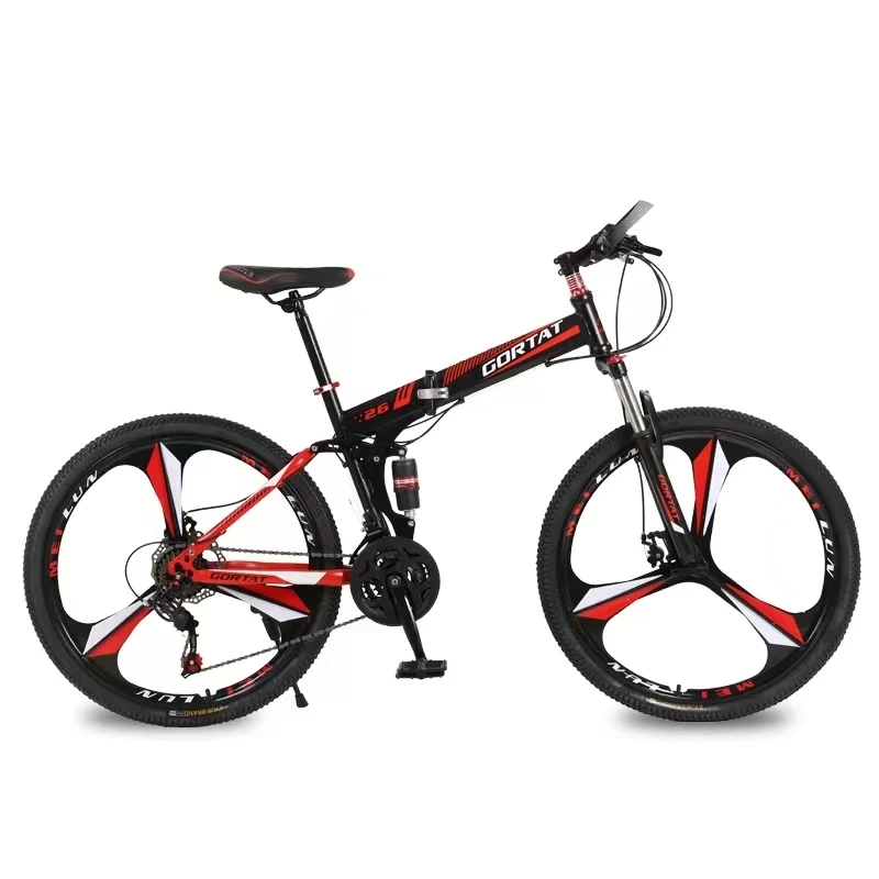 Bicicletta pieghevole mountain bike dimensioni ruota 26 pollici bici da strada 21 velocità sospensione bicicletta doppio freno a disco