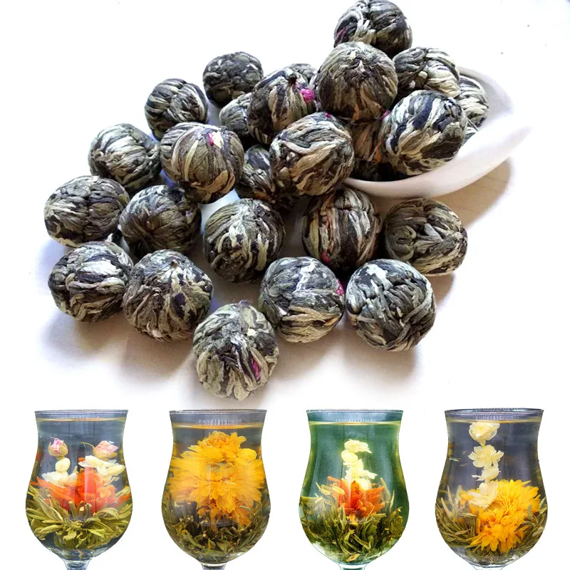 

2022 Craft Flower Tea Will Bloom Pure Craft Flower Tea Ball Jasmine Flower Tea Love Life Double Dragon Pearl Gift Tea No Teapot