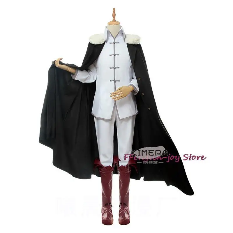 

Fyodor D Dostoevsky Cosplay Anime Bungo Stray Dogs Costume Uniform Cloak Hat Wig Set Halloween Party Outfit for Women Men