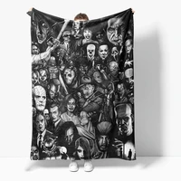 horror movie skeleton killer flannel blanket 3d print throw blanket for adult home decor bedspread sofa bedding quilts
